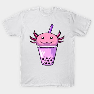 Cute Axolotl Bubble Tea T-Shirt